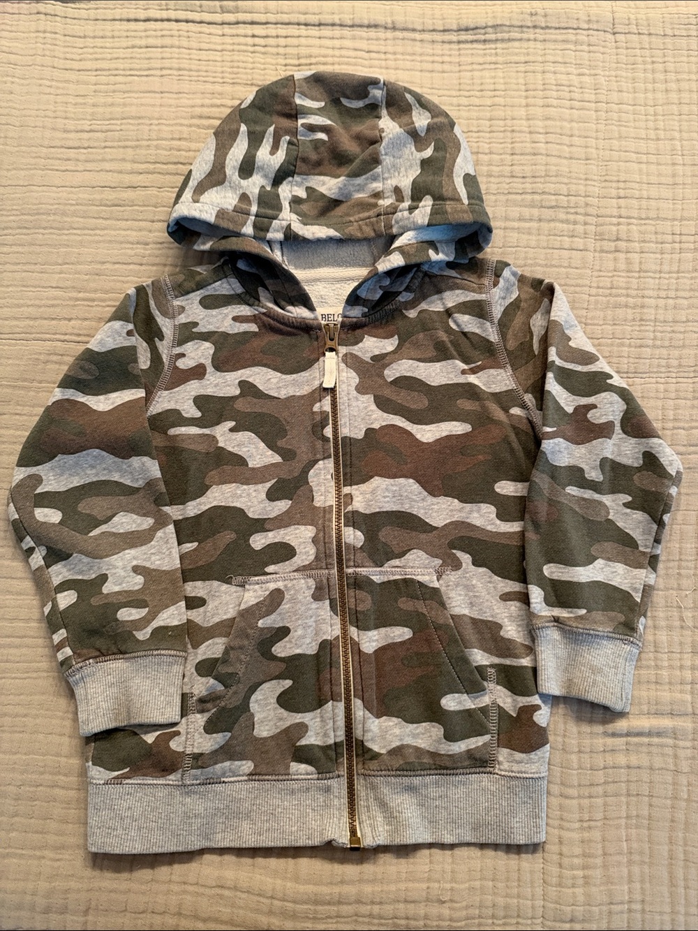 Carter's Boys Camo Zip Hoodie in Green, Brown, Gray